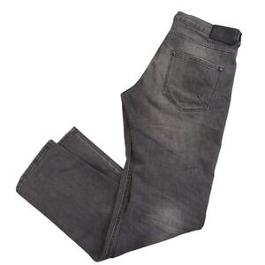 Review Mens Simon Slim Jeans 36 x 36 Gray Button Fly Stretch Straight Leg